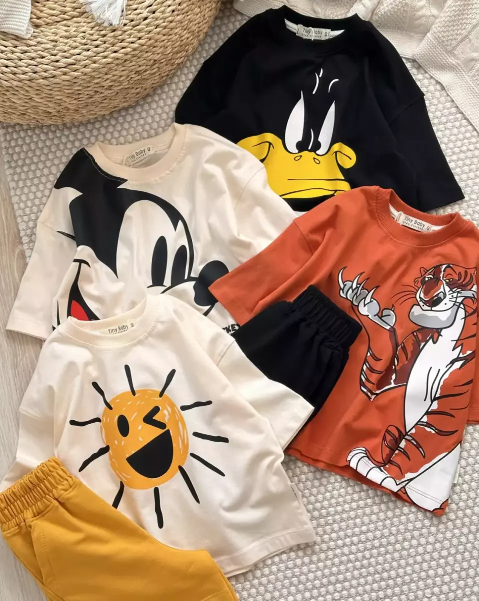 تیشرت و شلورک گل پسر کد 683