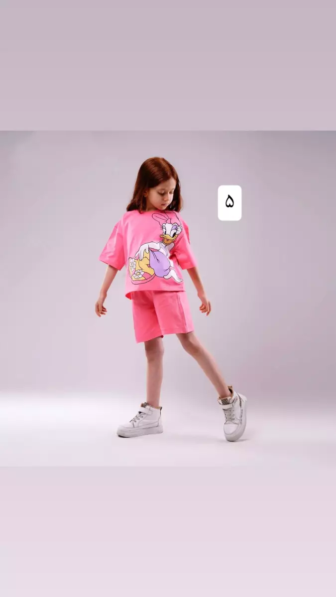 تیشرت و شلوارک گل دختر کد 682