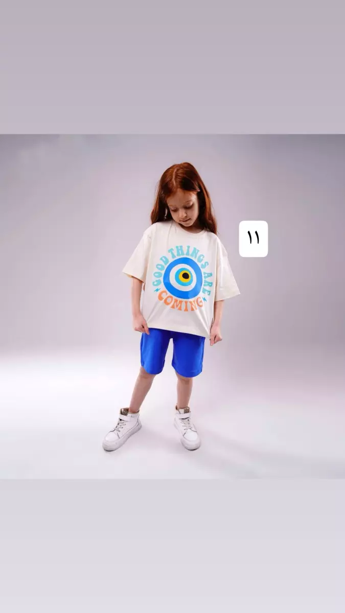 تیشرت و شلوارک گل دختر کد 682