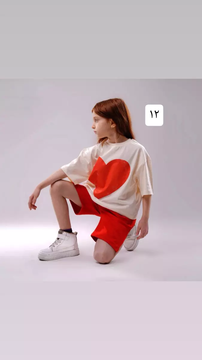 تیشرت و شلوارک گل دختر کد 682