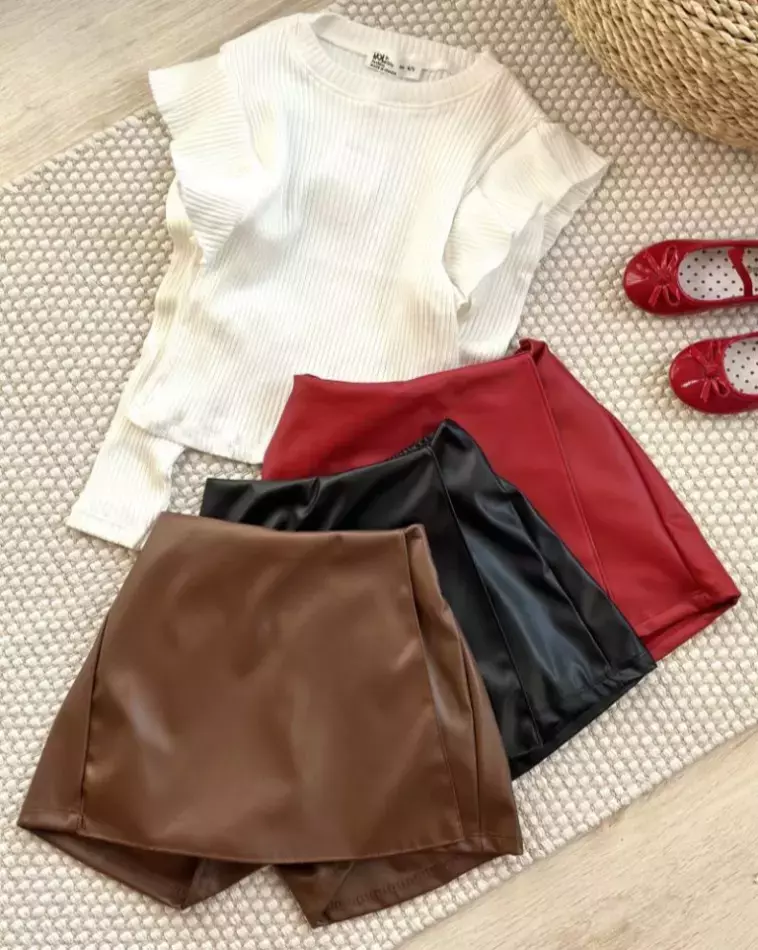 دامن شلوارکی چرم کد 513