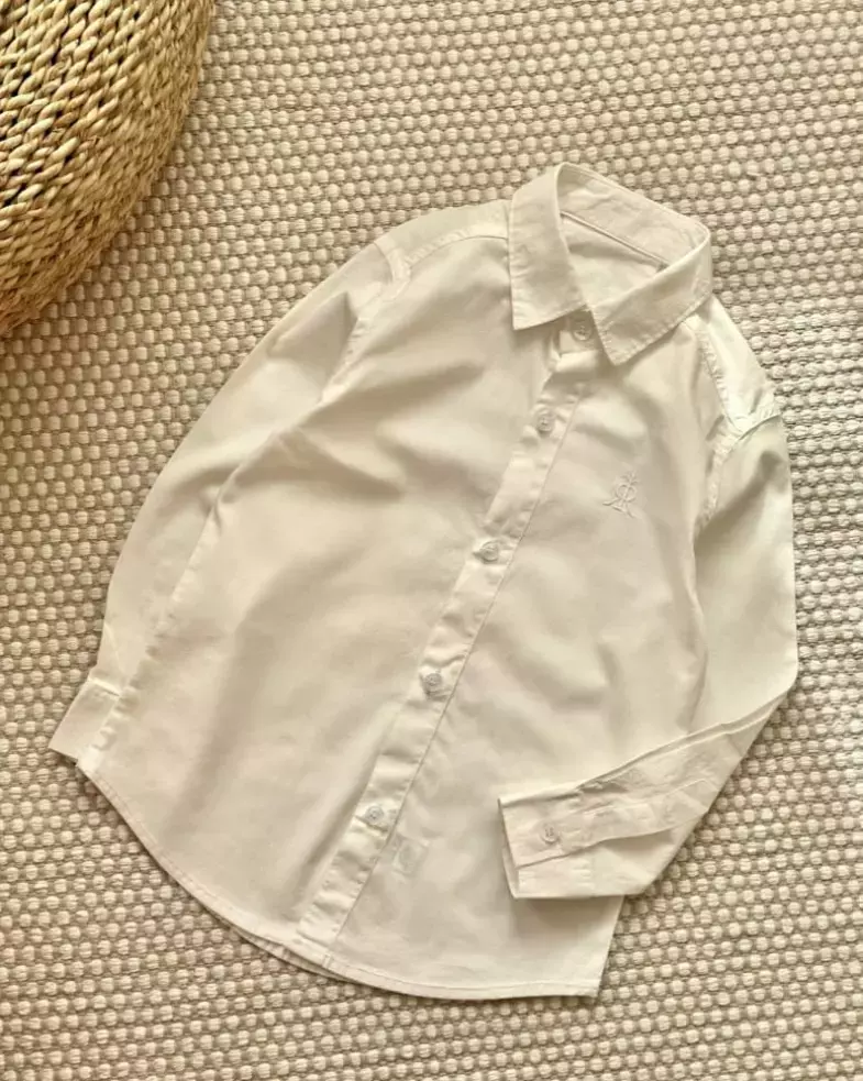 پیراهن یقه دار سفید کد 548