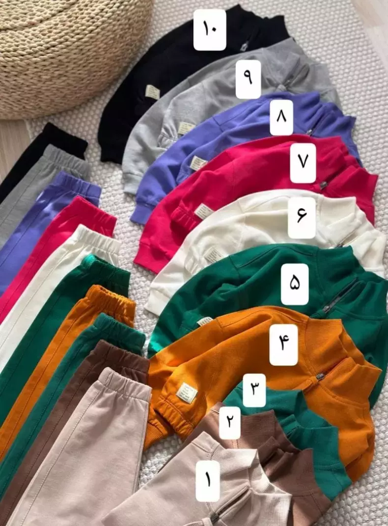 ست بلوز نیم زیپ و شلوار کد 582