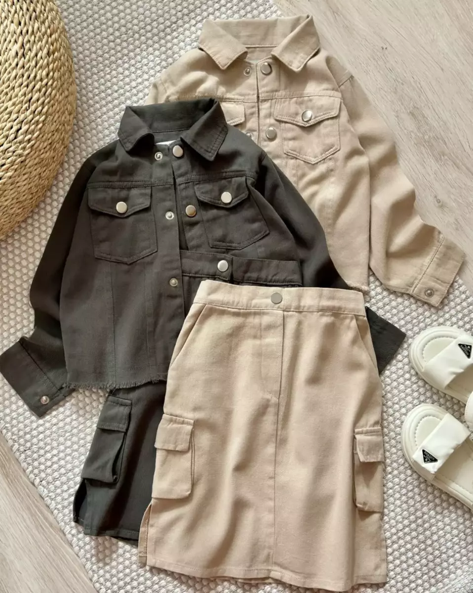 ست کت و دامن کارگو کد 586