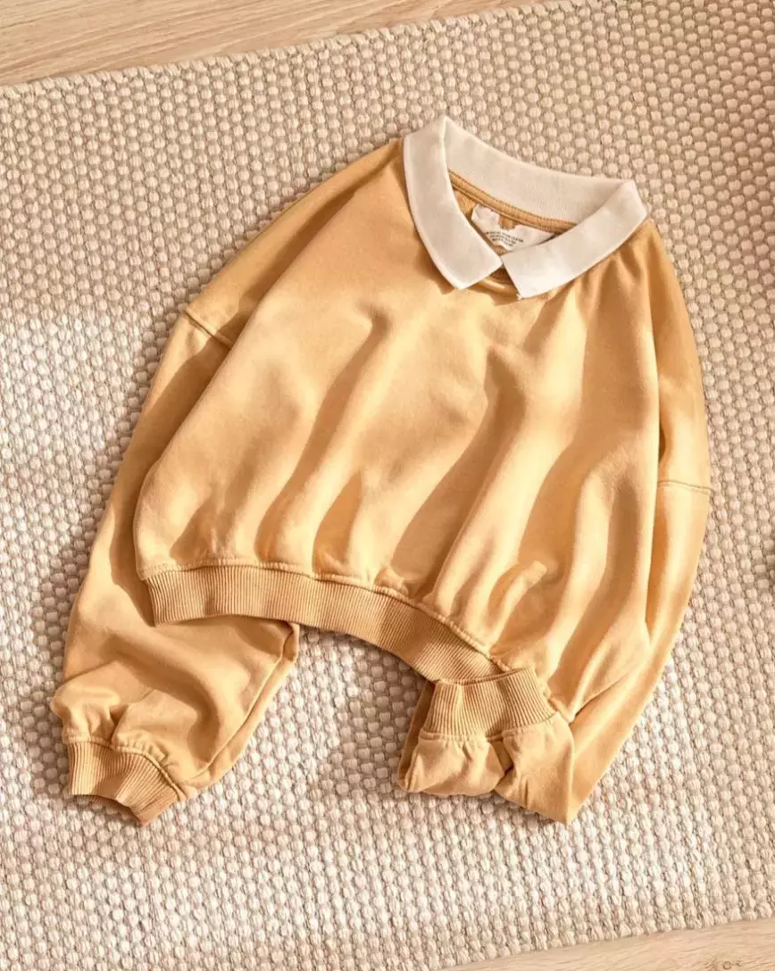 بلوز کراپ یقه دار کد 740