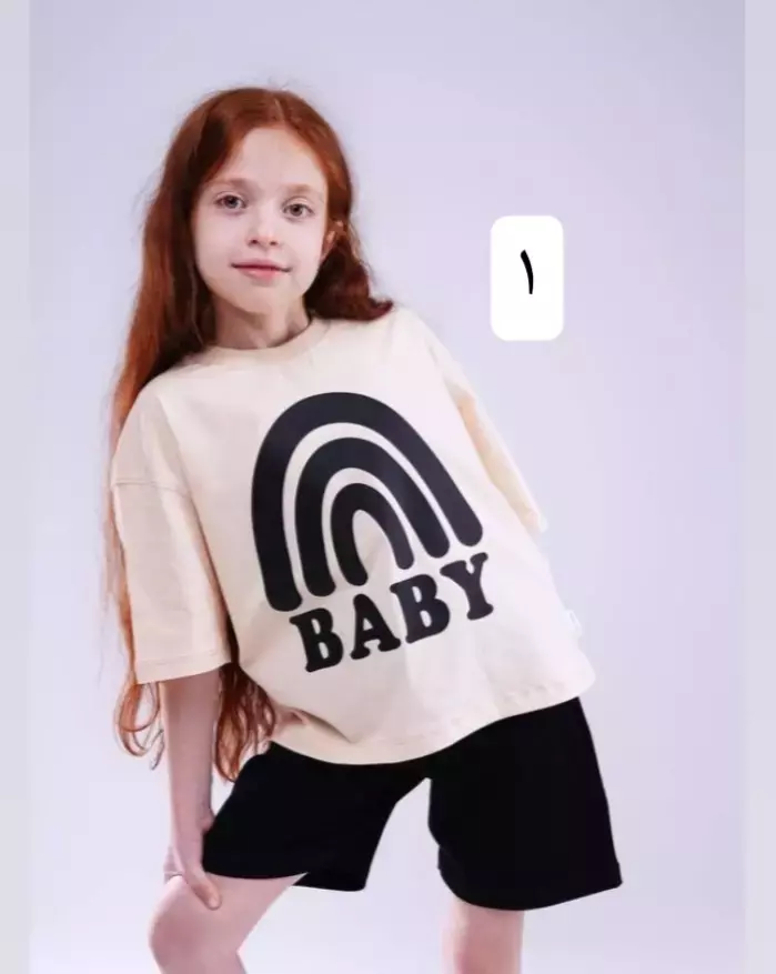 تیشرت و شلوارک آسمون کد 815