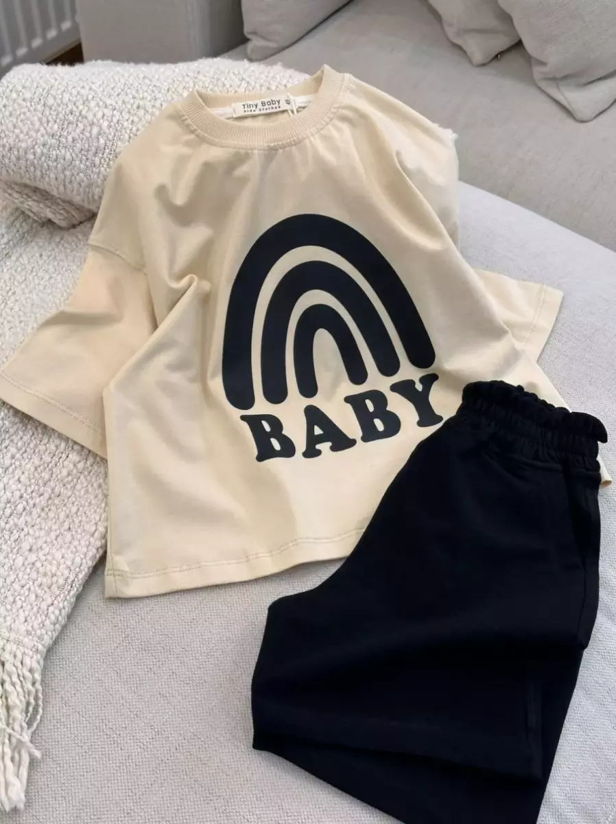 تیشرت و شلوارک آسمون کد 815