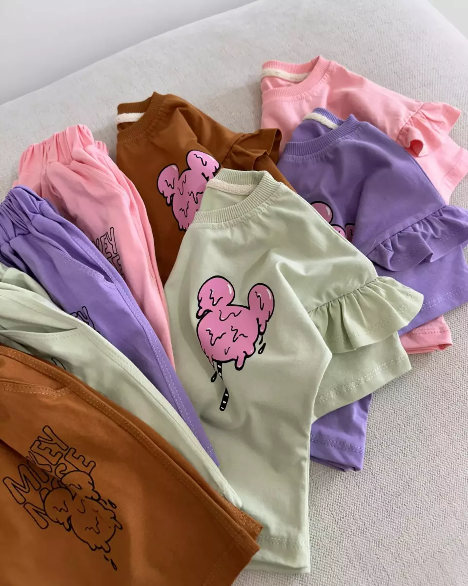 تیشرت کراپ و شلوارک نبات کد 826