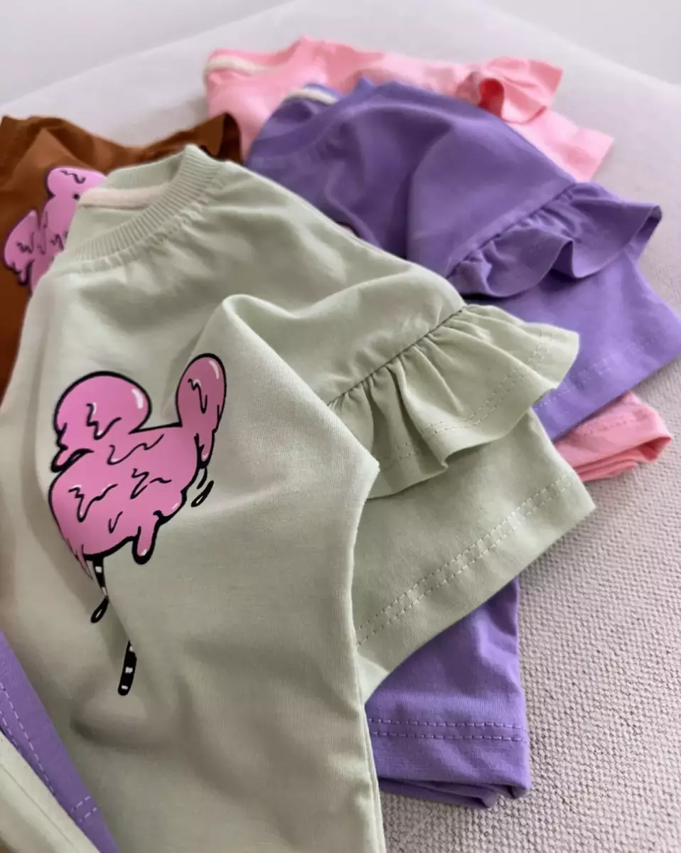 تیشرت کراپ و شلوارک نبات کد 826