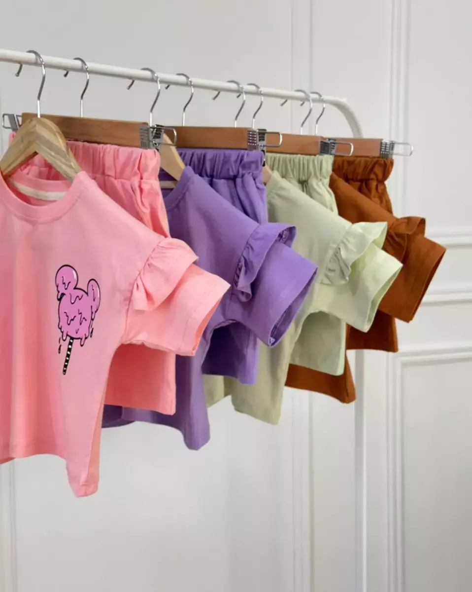 تیشرت کراپ و شلوارک نبات کد 826