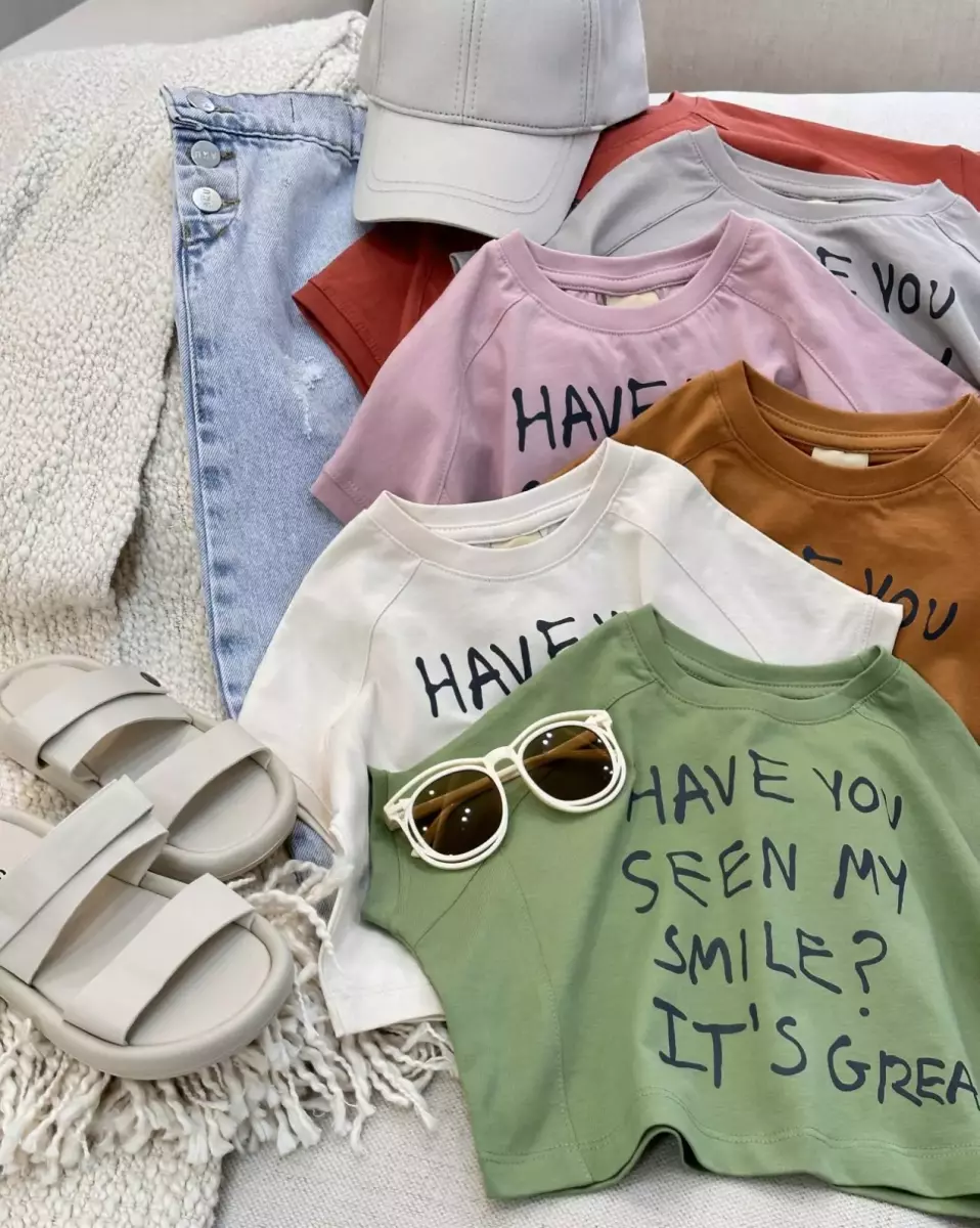 تیشرت کراپ لبخند کد 891