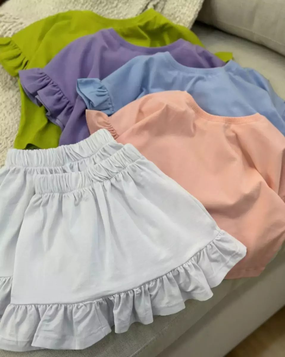 تیشرت کراپ و دامن لونا کد 897