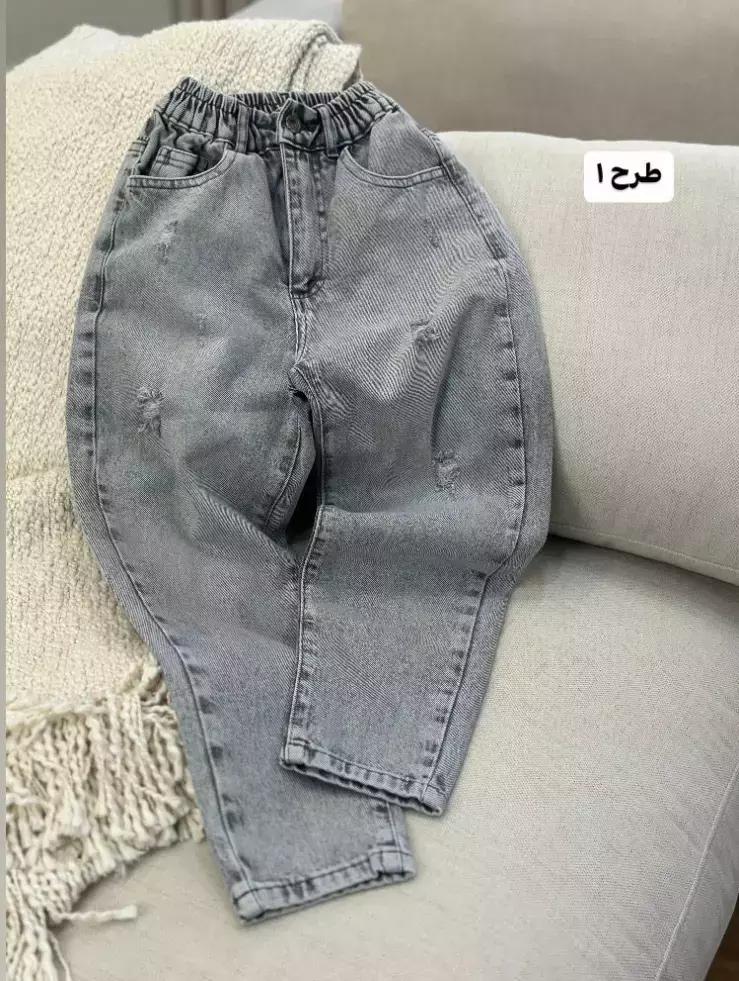 شلوار مام جین زاپ دار کد1104