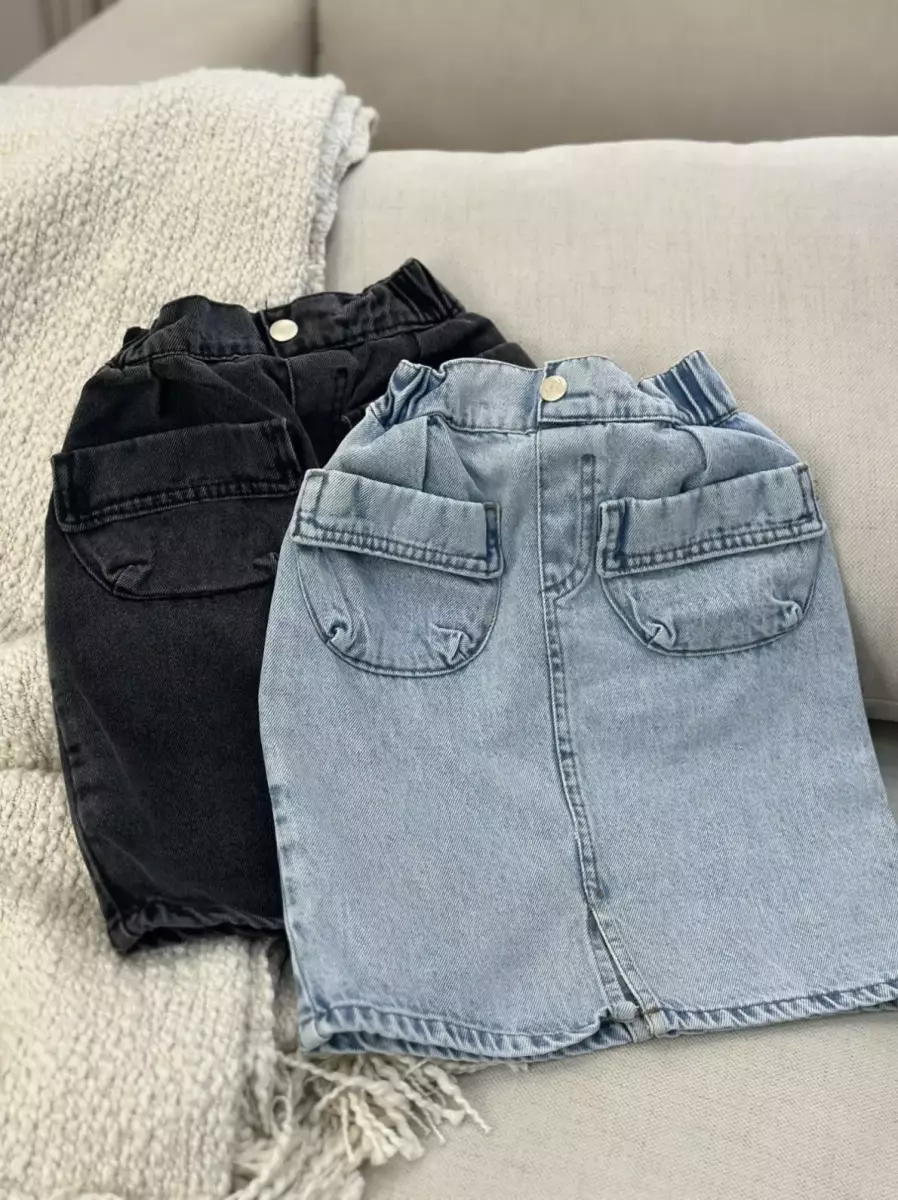 دامن جین جیب دار کد1117