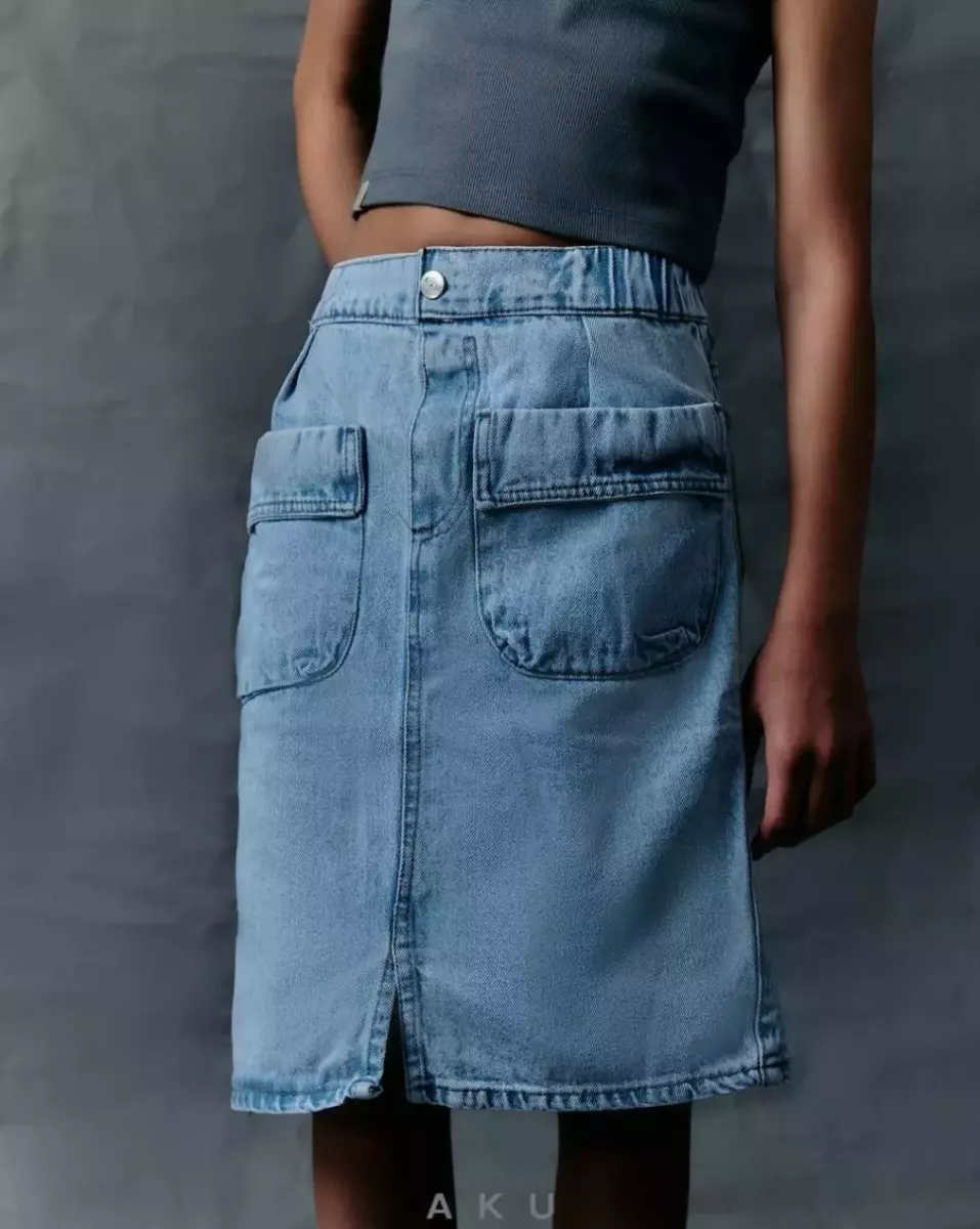 دامن جین جیب دار کد1117