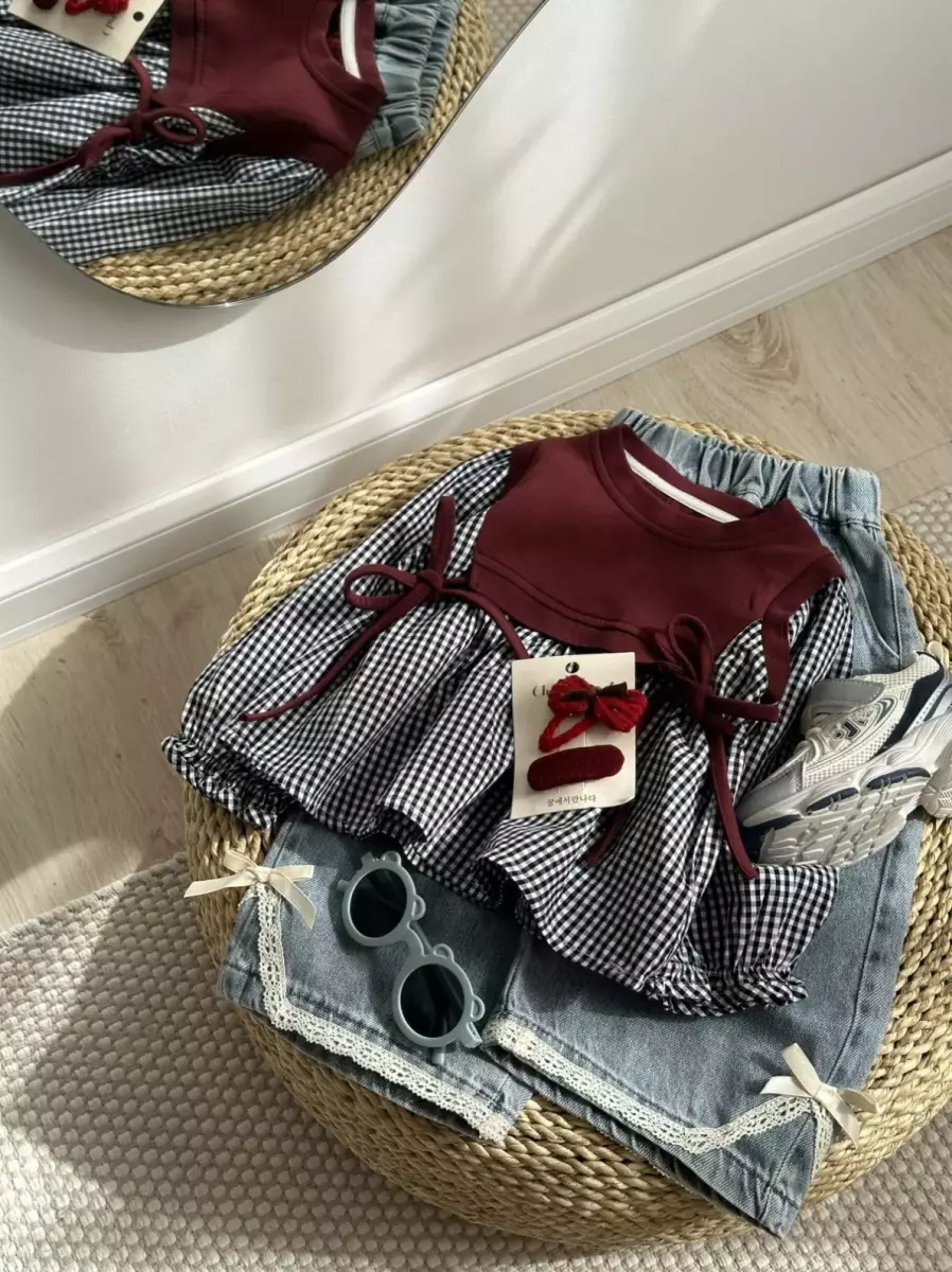 ست دو تیکه وارداتی(شومیز با شلوار جین) کد1414