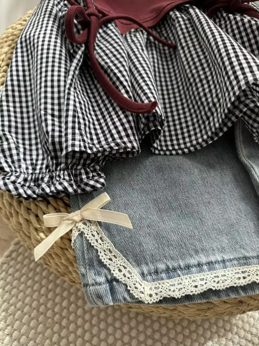 ست دو تیکه وارداتی(شومیز با شلوار جین) کد1414