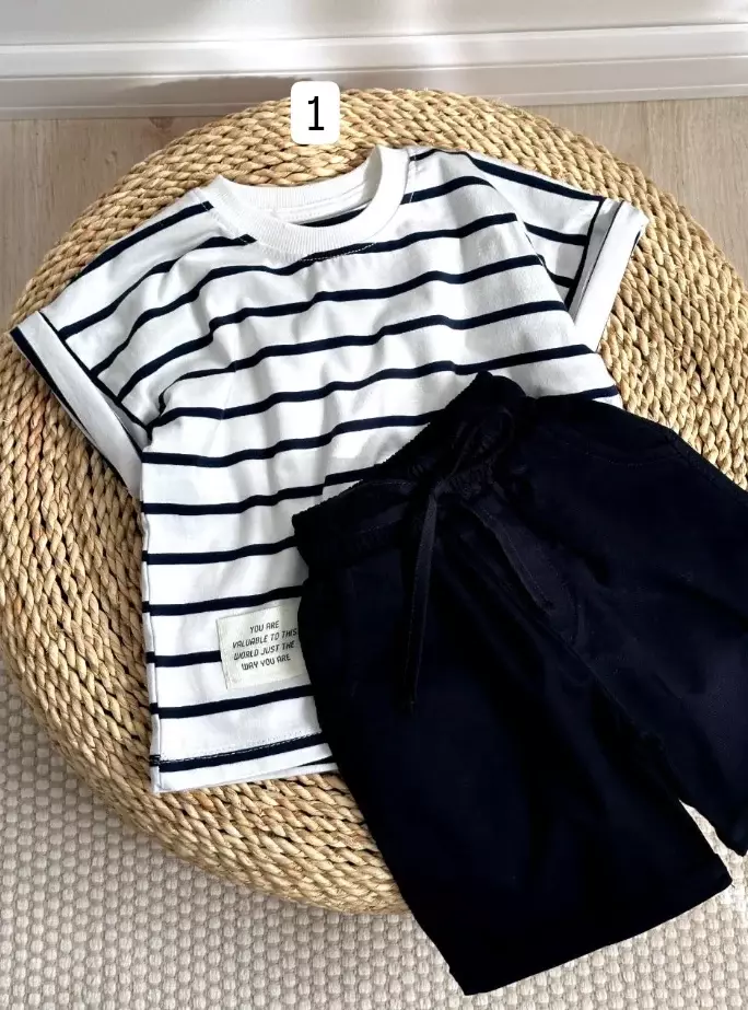 تیشرت شلوارک راه راه کد1464