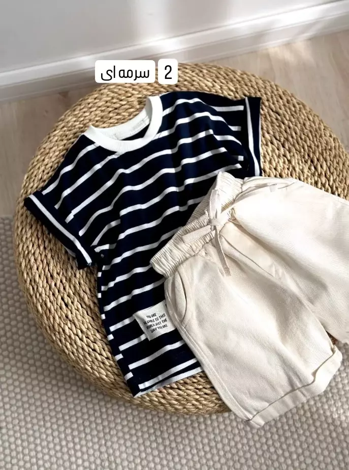 تیشرت شلوارک راه راه کد1464