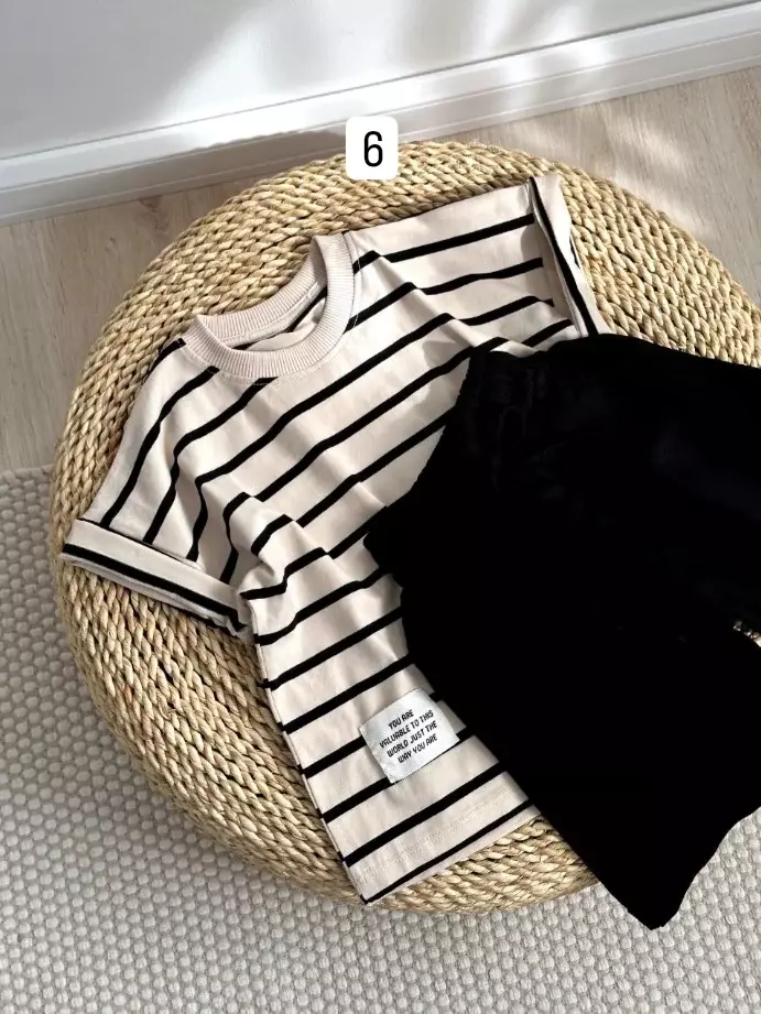 تیشرت شلوارک راه راه کد1464