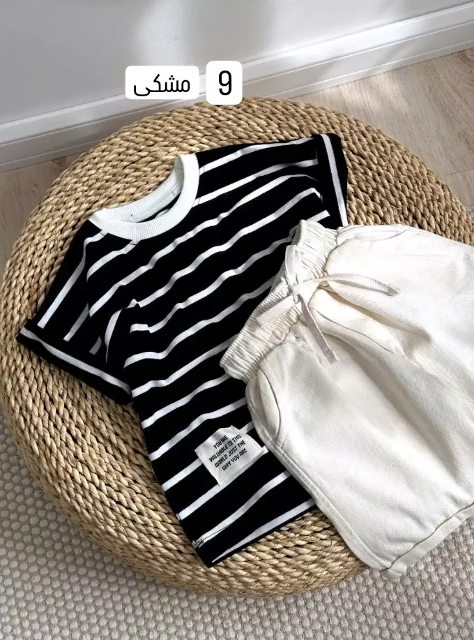 تیشرت شلوارک راه راه کد1464