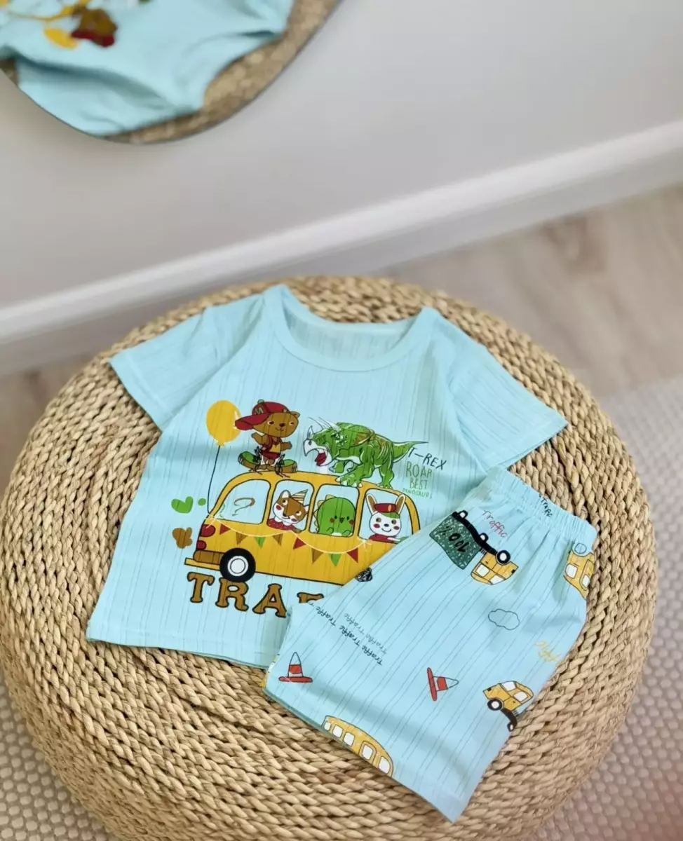 تیشرت و شلوارک آبی کد1530