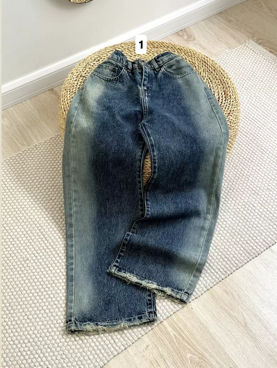 شلوار جین نیم بگ کد1596