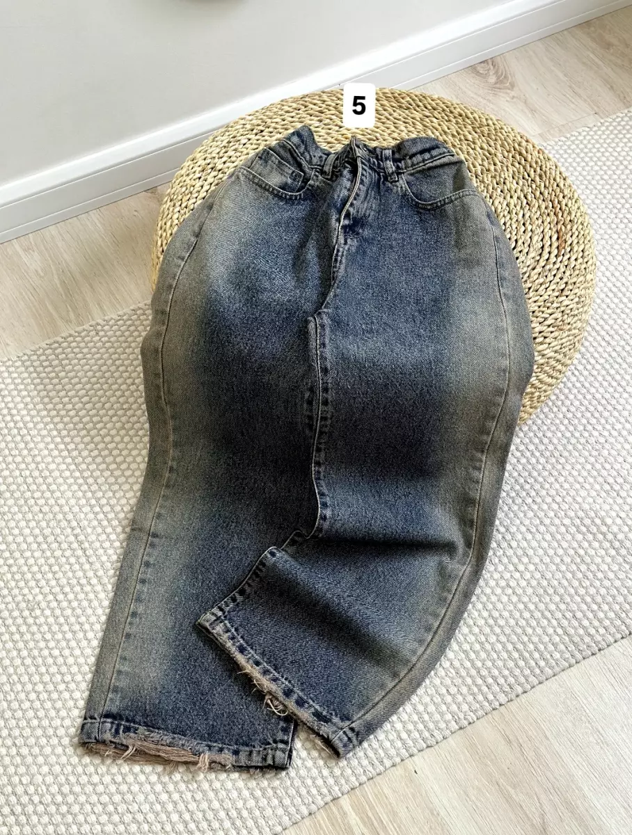 شلوار جین نیم بگ کد1596