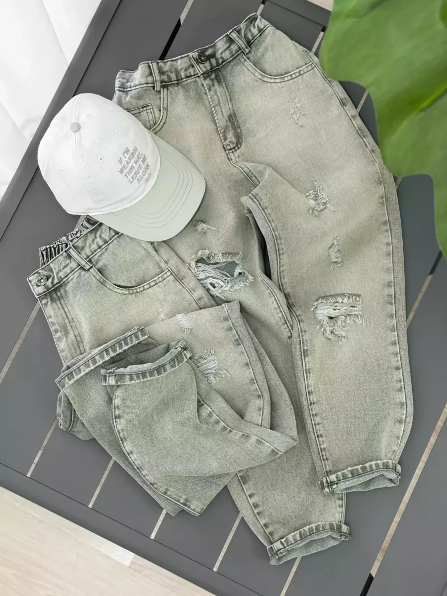 شلوار مام فیت زاپدار (20788) کد 100401