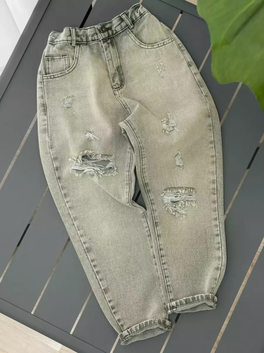 شلوار مام فیت زاپدار (20788) کد 100401