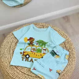 تیشرت و شلوارک آبی کد1530