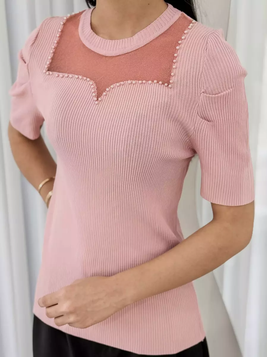 بلوز یقه مرواریدی