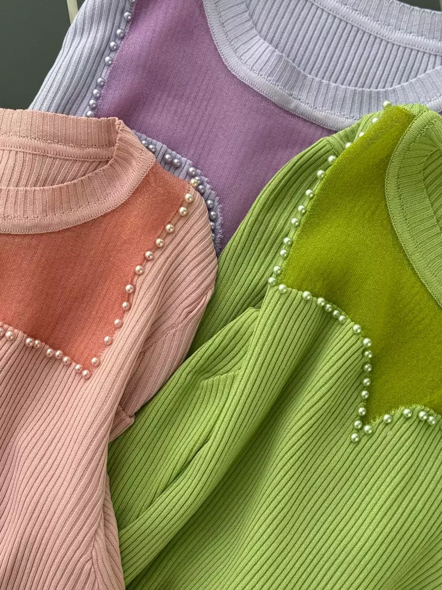 بلوز یقه مرواریدی