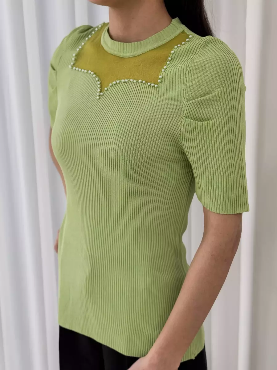 بلوز یقه مرواریدی