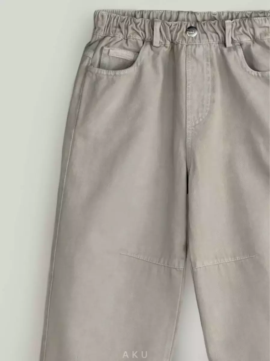 شلوار کتان بگ برشدار