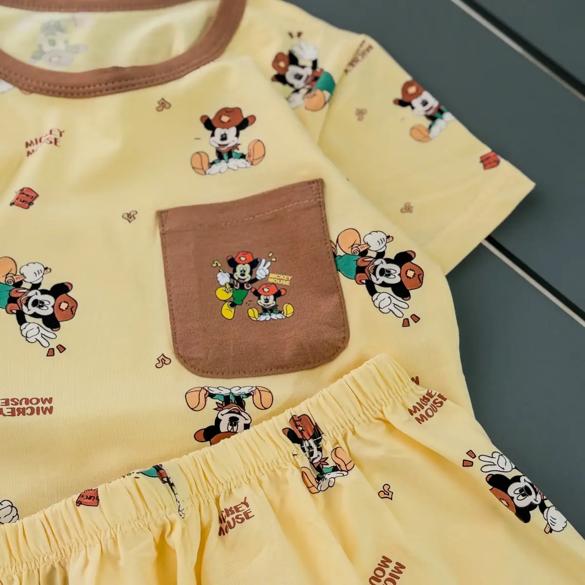 دو تیکه وارداتی جیبدار Mickey mouse