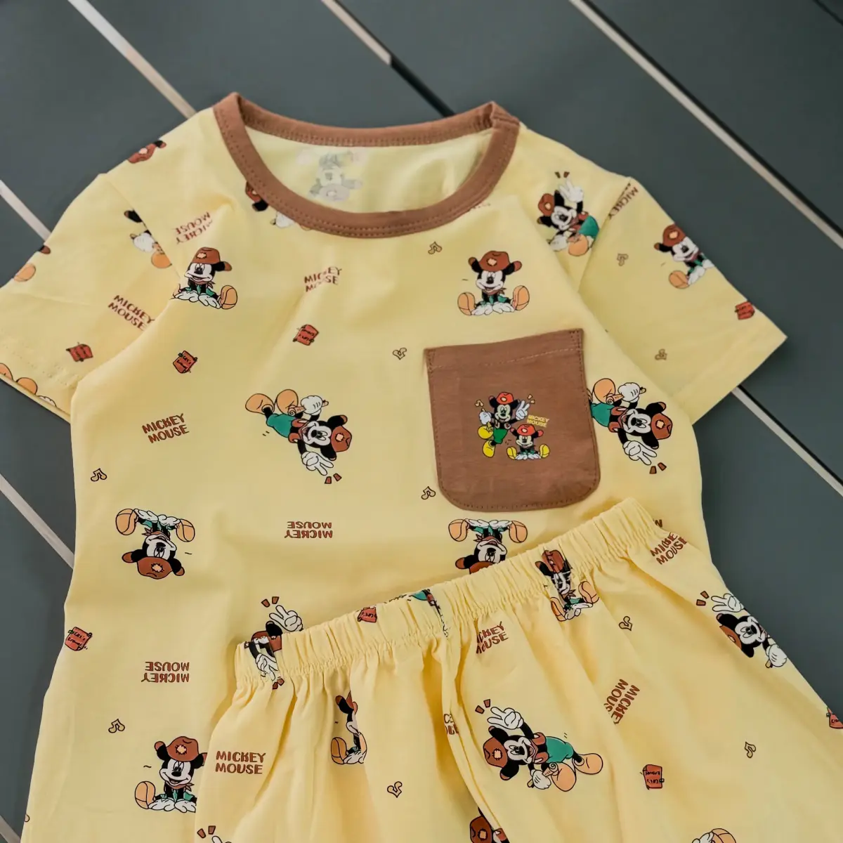 دو تیکه وارداتی جیبدار Mickey mouse
